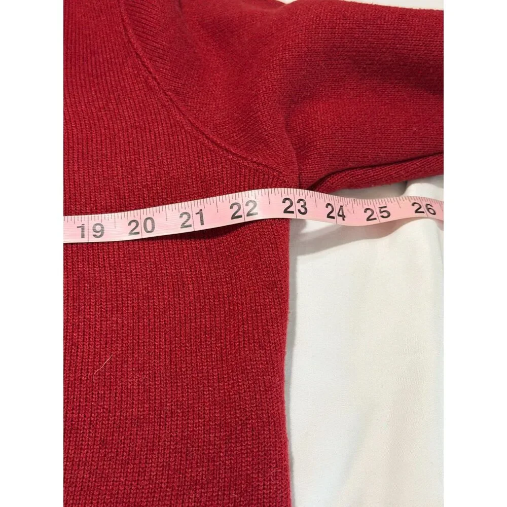 Ariat Sweater Large Red V Neck Pullover Western Logo Cozy Knit Top
